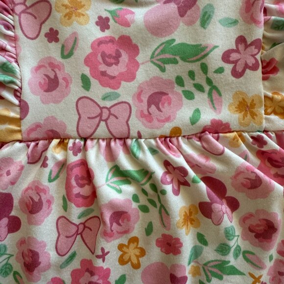 Disney Baby Minnie Mouse Dress Size 3M Pink Ruffle Sleeve - Picture 5 of 5